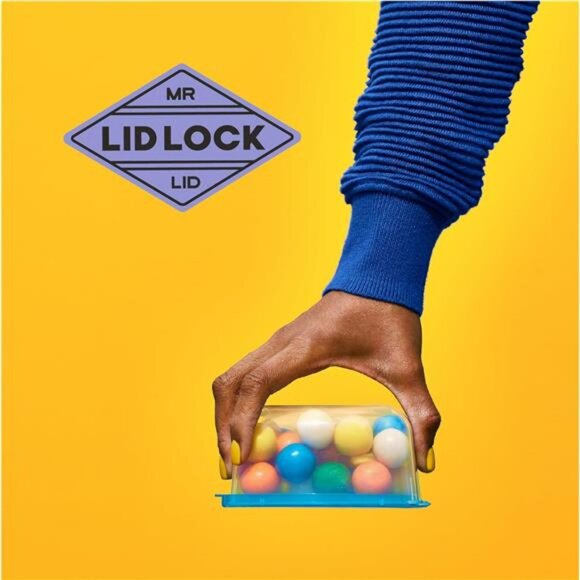 Food storage containers set attached lids plastic reusable meal prep organizer - Picture 3 of 7